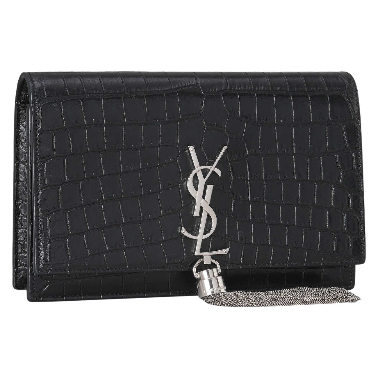 YVES SAINT LAURENT(USED)생로랑 크로코패턴 케이트 테슬 WOC